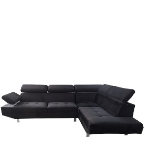 Artelibre - 14290037 ΚΑΝΑΠΕΣ ΓΩΝΙΑΚΟΣ ARTELIBRE OZMA ΜΑΥΡΟ ΥΦΑΣΜΑ 254X160X70CM
