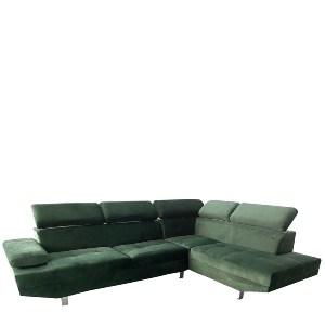 Artelibre - 14290038 ΚΑΝΑΠΕΣ ΓΩΝΙΑΚΟΣ ARTELIBRE OZMA ΠΡΑΣΙΝΟ ΥΦΑΣΜΑ 254X160X70CM