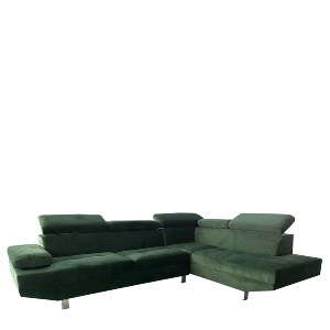 Artelibre - 14290038 ΚΑΝΑΠΕΣ ΓΩΝΙΑΚΟΣ ARTELIBRE OZMA ΠΡΑΣΙΝΟ ΥΦΑΣΜΑ 254X160X70CM