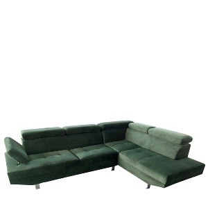Artelibre - 14290038 ΚΑΝΑΠΕΣ ΓΩΝΙΑΚΟΣ ARTELIBRE OZMA ΠΡΑΣΙΝΟ ΥΦΑΣΜΑ 254X160X70CM