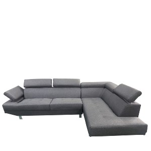 Artelibre - 14290039 ΚΑΝΑΠΕΣ ΓΩΝΙΑΚΟΣ ARTELIBRE MASAL ΓΚΡΙ ΥΦΑΣΜΑ 280X185X85CM