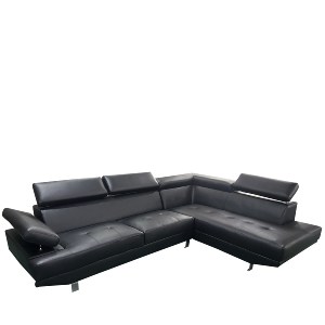 Artelibre - 14290040 ΚΑΝΑΠΕΣ ΓΩΝΙΑΚΟΣ ARTELIBRE MASAL ΜΑΥΡΟ PU 280X185X85CM