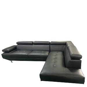 Artelibre - 14290040 ΚΑΝΑΠΕΣ ΓΩΝΙΑΚΟΣ ARTELIBRE MASAL ΜΑΥΡΟ PU 280X185X85CM