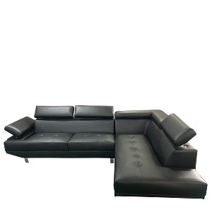 Artelibre - 14290040 ΚΑΝΑΠΕΣ ΓΩΝΙΑΚΟΣ ARTELIBRE MASAL ΜΑΥΡΟ PU 280X185X85CM