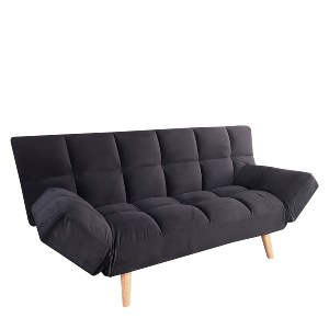Artelibre - 14290056 ΚΑΝΑΠΕΣ ΚΡΕΒΑΤΙ ΤΡΙΘΕΣΙΟΣ ARTELIBRE ELVINA ΜΑΥΡΟ ΥΦΑΣΜΑ 182X82X88CM