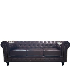 Artelibre - 14290072 ΚΑΝΑΠΕΣ ΤΡΙΘΕΣΙΟΣ ARTELIBRE AVERY ΣΚΟΥΡΟ ΚΑΦΕ PU 208X90X73CM