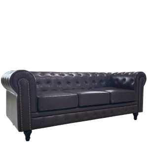 Artelibre - 14290072 ΚΑΝΑΠΕΣ ΤΡΙΘΕΣΙΟΣ ARTELIBRE AVERY ΣΚΟΥΡΟ ΚΑΦΕ PU 208X90X73CM