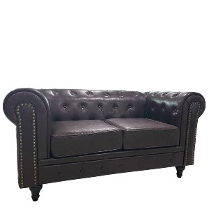 Artelibre - 14290074 ΚΑΝΑΠΕΣ ΔΙΘΕΣΙΟΣ ARTELIBRE AVERY ΣΚΟΥΡΟ ΚΑΦΕ PU 155X90X73CM