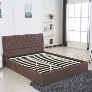Artelibre - 14320006 ΚΡΕΒΑΤΙ ARTELIBRE ASTER ΣΚΟΥΡΟ ΚΑΦΕ ΥΦΑΣΜΑ ΜΕ ΑΠΟΘΗΚΕΥΤΙΚΟ ΧΩΡΟ 216X170.5X103CM (ΣΤΡΩΜΑ 160X200CM)