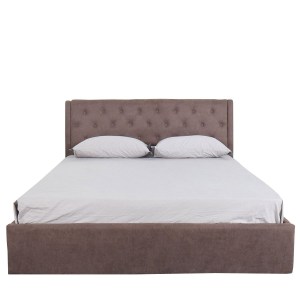 Artelibre - 14320006 ΚΡΕΒΑΤΙ ARTELIBRE ASTER ΣΚΟΥΡΟ ΚΑΦΕ ΥΦΑΣΜΑ ΜΕ ΑΠΟΘΗΚΕΥΤΙΚΟ ΧΩΡΟ 216X170.5X103CM (ΣΤΡΩΜΑ 160X200CM)