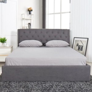 Artelibre - 14320007 ΚΡΕΒΑΤΙ ARTELIBRE ASTER ΣΚΟΥΡΟ ΓΚΡΙ ΥΦΑΣΜΑ ΜΕ ΑΠΟΘΗΚΕΥΤΙΚΟ ΧΩΡΟ 219X170X104CM (ΣΤΡΩΜΑ 160X200CM)