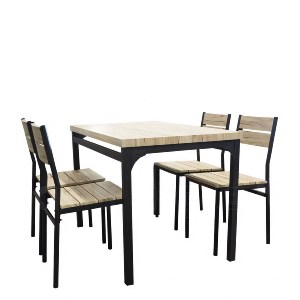 Artelibre - 14330031 ΤΡΑΠΕΖΙ ΣΕΤ (4+1) ARTELIBRE SERISSA ΜΑΥΡΟ/ΜΠΕΖ 110X70X77CM