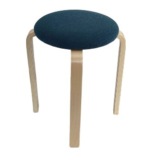 Artelibre - 14350033 ΣΚΑΜΠΟ ARTELIBRE MILOA ΜΠΛΕ/ΦΥΣΙΚΟ ΥΦΑΣΜΑ/ΞΥΛΟ 42X42X45CM