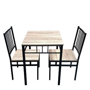 Artelibre - 14370055 ΣΕΤ ΤΡΑΠΕΖΑΡΙΑ (2+1) ARTELIBRE GANGA ΦΥΣΙΚΟ/ΜΑΥΡΟ MDF/ΜΕΛΑΜΙΝΗ 60X60X75CM