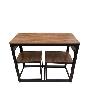 Artelibre - 14370056 ΣΕΤ ΤΡΑΠΕΖΑΡΙΑ (2+1) ARTELIBRE CHAMBAL ΚΑΦΕ/ΜΑΥΡΟ MDF/ΜΕΛΑΜΙΝΗ 90X47X76CM