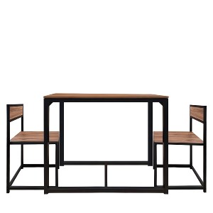Artelibre - 14370056 ΣΕΤ ΤΡΑΠΕΖΑΡΙΑ (2+1) ARTELIBRE CHAMBAL ΚΑΦΕ/ΜΑΥΡΟ MDF/ΜΕΛΑΜΙΝΗ 90X47X76CM