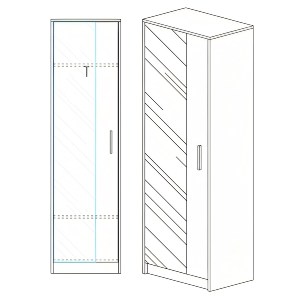 Artelibre - 14370122 ΝΤΟΥΛΑΠΑ ARTELIBRE SOLFRID ΜΕ ΚΑΘΡΕΠΤΗ ΦΥΣΙΚΟ ΜΟΡΙΟΣΑΝΙΔΑ 48X40X180CM