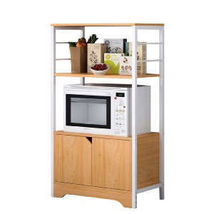 Artelibre - 14370222 ΡΑΦΙΕΡΑ ΚΟΥΖΙΝΑΣ GORAL ΔΡΥΣ/ΛΕΥΚΟ MDF/ΜΕΤΑΛΛΟ 60X30X95CM