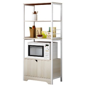 Artelibre - 14370225 ΡΑΦΙΕΡΑ ΚΟΥΖΙΝΑΣ CARIBOU MAPLE/ΛΕΥΚΟ MDF/ΜΕΤΑΛΛΟ 60X30X120CM