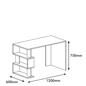 Artelibre - 14410002 ΓΡΑΦΕΙΟ AIGINA ΛΕΥΚΟ/ΚΟΚΚΙΝΟ/ΜΑΥΡΟ 120X60X75CM