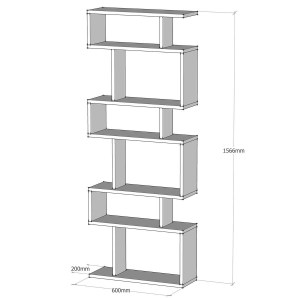 Artelibre - 14410009 ΒΙΒΛΙΟΘΗΚΗ OSMOND ΛΕΥΚΟ ΜΟΡΙΟΣΑΝΙΔΑ/ΜΕΛΑΜΙΝΗ 60X20X157CM