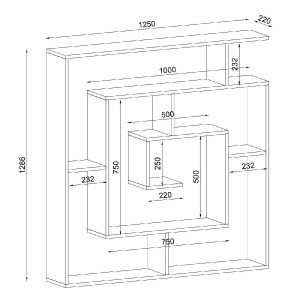 Artelibre - 14410033 ΒΙΒΛΙΟΘΗΚΗ ITHAKI ΣΚΟΥΡΟ ΚΑΦΕ 125X22X130CM