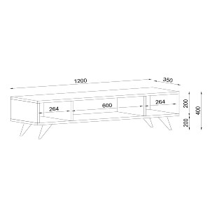 Artelibre - 14410049 ΕΠΙΠΛΟ ΤΗΛΕΟΡΑΣΗΣ ARTELIBRE SAMOS ΛΕΥΚΟ 120X35X40CM