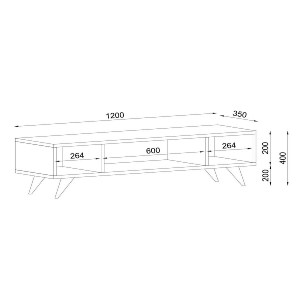 Artelibre - 14410050 ΕΠΙΠΛΟ ΤΗΛΕΟΡΑΣΗΣ SAMOS ΣΚΟΥΡΟ ΚΑΦΕ 120X35X40CM