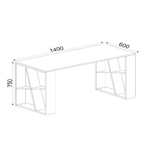 Artelibre - 14410071 ΓΡΑΦΕΙΟ SIMI ΜΑΥΡΟ/ΛΕΥΚΗ ΕΠΙΦΑΝΕΙΑ 140X60X74CM