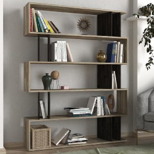 Artelibre - 14410078 ΒΙΒΛΙΟΘΗΚΗ ARTELIBRE ANTIPAXI SONOMA/WENGE ΜΟΡΙΟΣΑΝΙΔΑ/ΜΕΛΑΜΙΝΗ 122X26X159CM