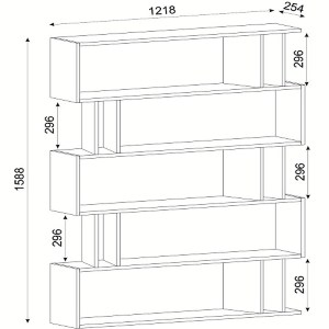 Artelibre - 14410078 ΒΙΒΛΙΟΘΗΚΗ ANTIPAXI SONOMA/WENGE 122X26X159CM