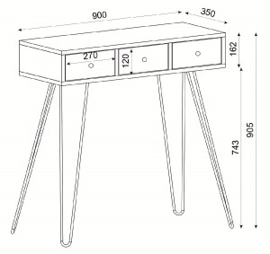 Artelibre - 14410110 ΚΟΝΣΟΛΑ LIDYA ΚΑΦΕ ΜΕ ΣΧΕΔΙΟ 90X35X91CM