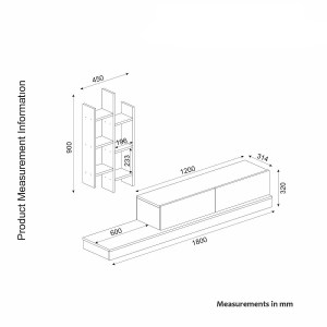 Artelibre - 14410179 ΣΥΝΘΕΤΟ ILLINOIS ΛΕΥΚΟ/SAPPHIRE ΜΟΡΙΟΣΑΝΙΔΑ 180X29.5X30.8CM