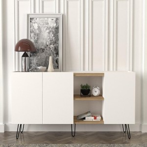 Artelibre - 14410218 ΜΠΟΥΦΕΣ SERIFOS ΦΥΣΙΚΟ/ΛΕΥΚΟ ΜΟΡΙΟΣΑΝΙΔΑ/ΜΕΛΑΜΙΝΗ 180X42X83CM