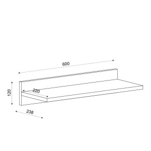 Artelibre - 14410260 ΡΑΦΙ ΤΟΙΧΟΥ EMBER ΛΕΥΚΟ ΜΟΡΙΟΣΑΝΙΔΑ/ΜΕΛΑΜΙΝΗ 60X24X12CM