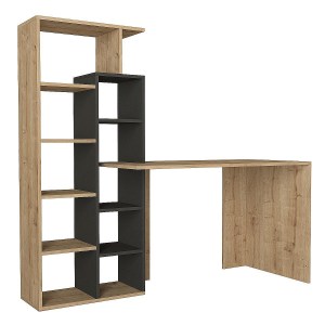 Artelibre - 14410272 ΓΡΑΦΕΙΟ-ΒΙΒΛΙΟΘΗΚΗ ARTELIBRE ARTELIBRE PRIMO SAPPHIRE/ΑΝΘΡΑΚΙ ΜΟΡΙΟΣΑΝΙΔΑ/ΜΕΛΑΜΙΝΗ 152X60X74/148CM