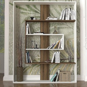 Artelibre - 14410280 ΒΙΒΛΙΟΘΗΚΗ ARTELIBRE POIROT ΛΕΥΚΟ/ΚΑΡΥΔΙ ΜΟΡΙΟΣΑΝΙΔΑ/ΜΕΛΑΜΙΝΗ 150X22X175CM