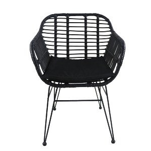 Artelibre - 14510020 ΚΑΡΕΚΛΑ ΚΗΠΟΥ ARTELIBRE ACTORIUS ΜΑΥΡΟ ΜΕΤΑΛΛΟ/RATTAN 57X53X81CM