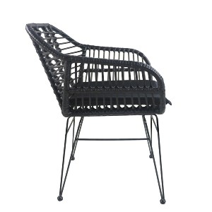 Artelibre - 14510020 ΚΑΡΕΚΛΑ ΚΗΠΟΥ ACTORIUS ΜΑΥΡΟ ΜΕΤΑΛΛΟ/RATTAN 57X53X81CM