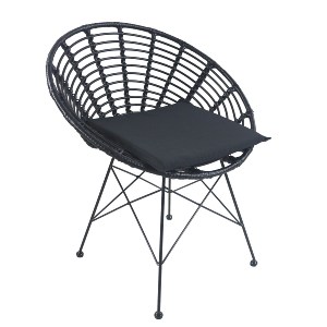 Artelibre - 14510022 ΚΑΡΕΚΛΑ ΚΗΠΟΥ AELIUS ΜΑΥΡΟ ΜΕΤΑΛΛΟ/RATTAN 72X62X78CM