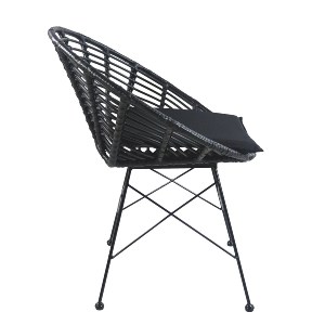 Artelibre - 14510022 ΚΑΡΕΚΛΑ ΚΗΠΟΥ AELIUS ΜΑΥΡΟ ΜΕΤΑΛΛΟ/RATTAN 72X62X78CM