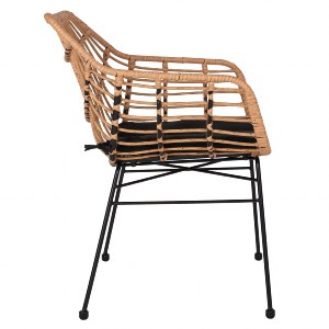 Artelibre - 14510057 ΠΟΛΥΘΡΟΝΑ ΚΗΠΟΥ ARTELIBRE AFINIUS ΦΥΣΙΚΟ/ΜΑΥΡΟ RATTAN/ΜΕΤΑΛΛΟ 58.5X60.5X80CM