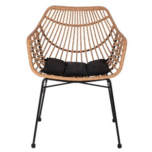 Artelibre - 14510057 ΠΟΛΥΘΡΟΝΑ ΚΗΠΟΥ ARTELIBRE AFINIUS ΦΥΣΙΚΟ/ΜΑΥΡΟ RATTAN/ΜΕΤΑΛΛΟ 58.5X60.5X80CM