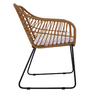 Artelibre - 14510058 ΠΟΛΥΘΡΟΝΑ ΚΗΠΟΥ ARTELIBRE ABURIUS ΦΥΣΙΚΟ/ΜΑΥΡΟ RATTAN/ΜΕΤΑΛΛΟ 63X60X83.5CM