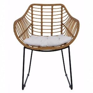 Artelibre - 14510058 ΠΟΛΥΘΡΟΝΑ ΚΗΠΟΥ ARTELIBRE ABURIUS ΦΥΣΙΚΟ/ΜΑΥΡΟ RATTAN/ΜΕΤΑΛΛΟ 63X60X83.5CM