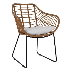 Artelibre - 14510058 ΠΟΛΥΘΡΟΝΑ ΚΗΠΟΥ ARTELIBRE ABURIUS ΦΥΣΙΚΟ/ΜΑΥΡΟ RATTAN/ΜΕΤΑΛΛΟ 63X60X83.5CM