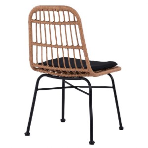 Artelibre - 14510059 ΚΑΡΕΚΛΑ ΚΗΠΟΥ ARTELIBRE AFRANIUS ΦΥΣΙΚΟ/ΜΑΥΡΟ RATTAN/ΜΕΤΑΛΛΟ 47X50X85CM