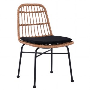 Artelibre - 14510059 ΚΑΡΕΚΛΑ ΚΗΠΟΥ ARTELIBRE AFRANIUS ΦΥΣΙΚΟ/ΜΑΥΡΟ RATTAN/ΜΕΤΑΛΛΟ 47X50X85CM
