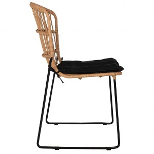 Artelibre - 14510060 ΚΑΡΕΚΛΑ ΚΗΠΟΥ ARTELIBRE ALFENUS ΦΥΣΙΚΟ/ΜΑΥΡΟ RATTAN/ΜΕΤΑΛΛΟ 50X55X84CM