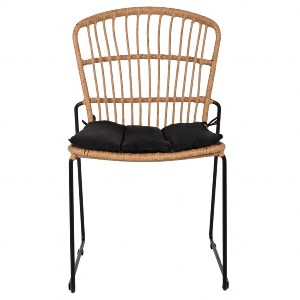Artelibre - 14510060 ΚΑΡΕΚΛΑ ΚΗΠΟΥ ARTELIBRE ALFENUS ΦΥΣΙΚΟ/ΜΑΥΡΟ RATTAN/ΜΕΤΑΛΛΟ 50X55X84CM